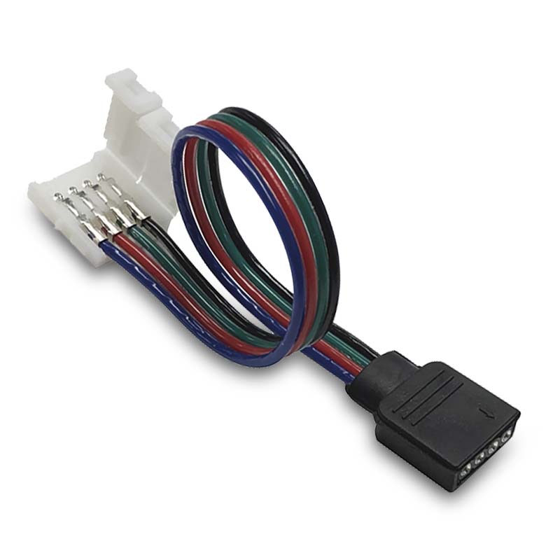 Conectores Dobles Tiras LED 4 Pins RGB 10mm Con Cable